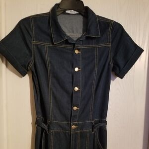 JUST FAB Women's Blue Jean Jumpsuit, Size Small!!